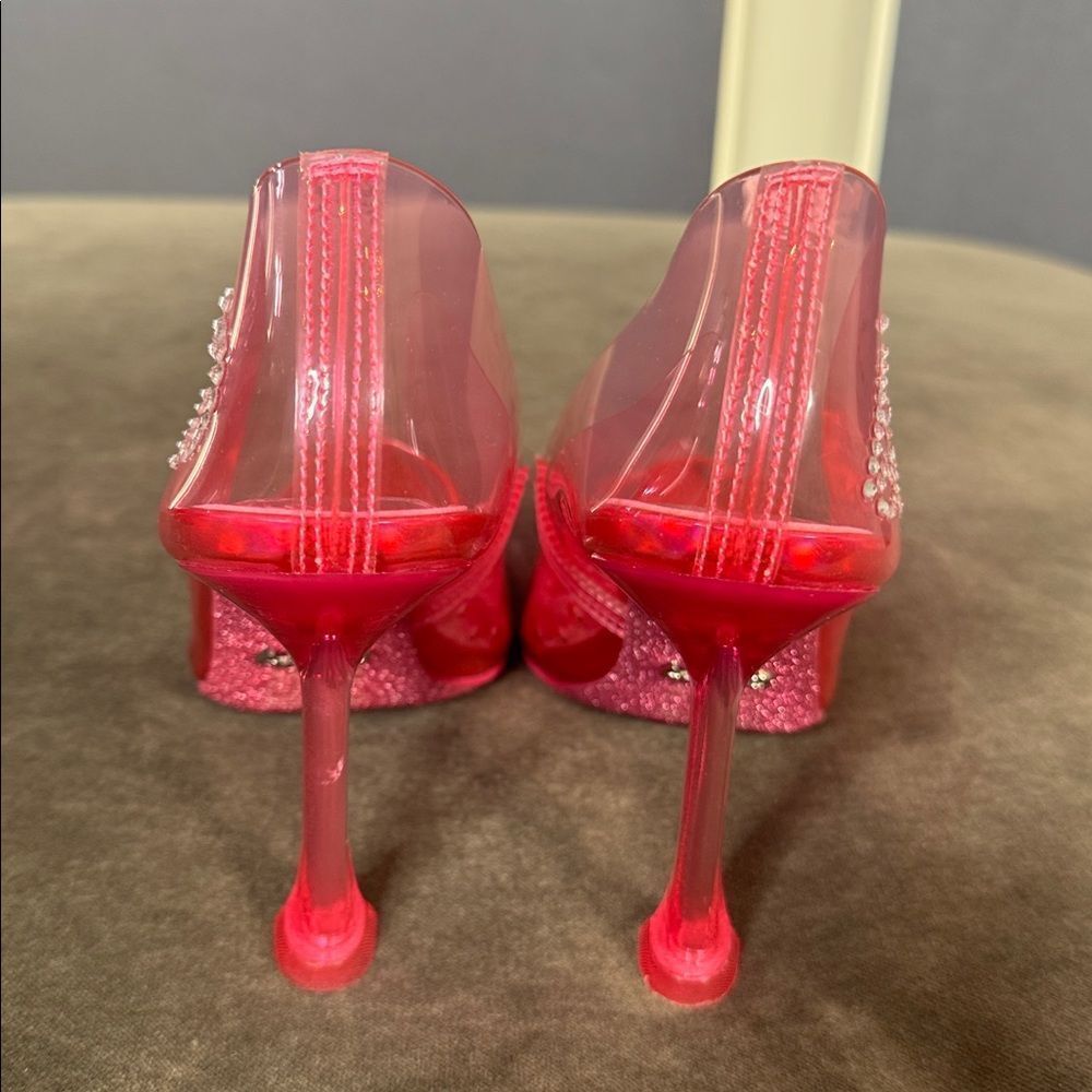 Barbie x ALDO Barbiestessy Collection Pink Translucent Pointed Toe Pumps 7.5 NEW - Picture 4 of 14